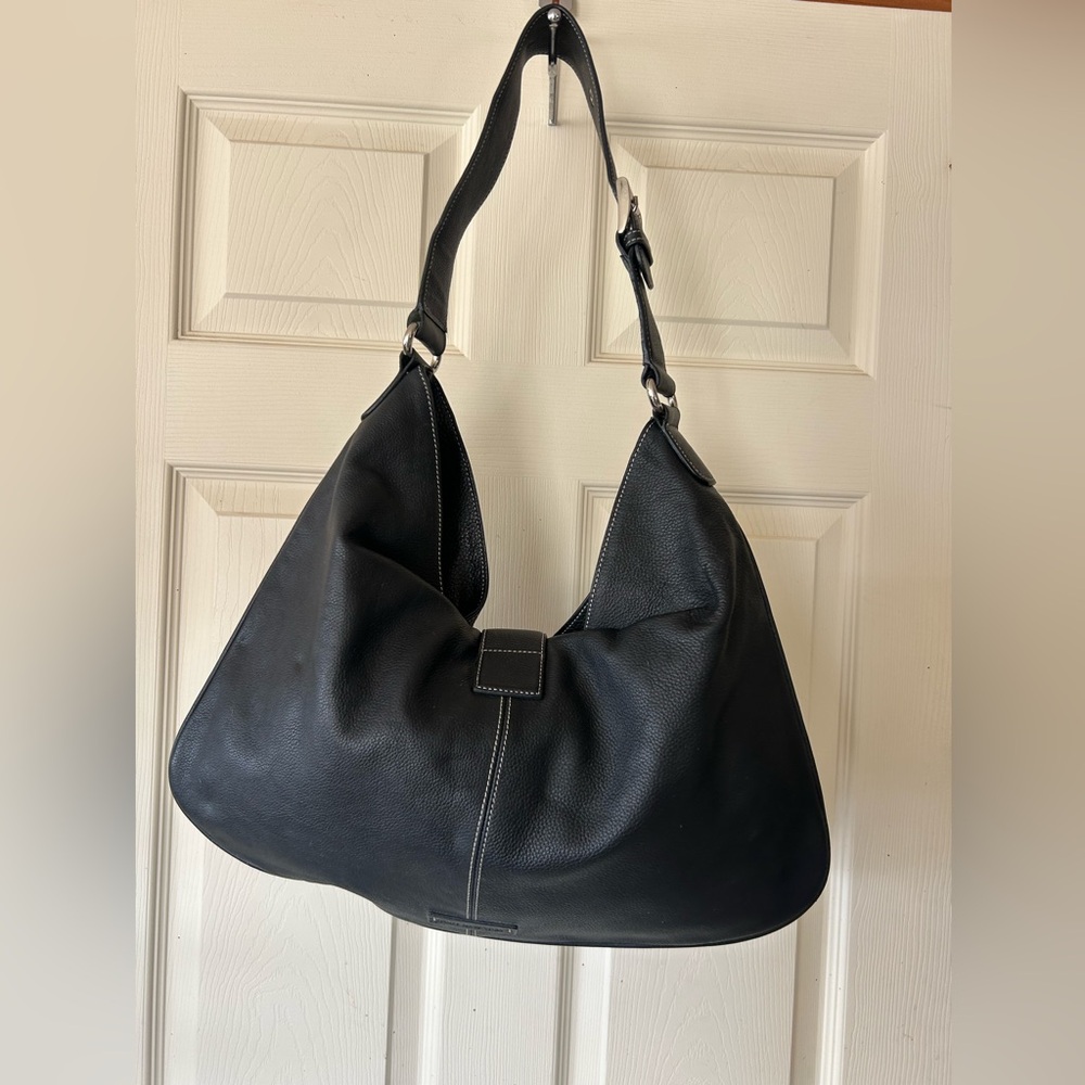 Jones New York Black pebbled Leather Hobo Bag- NWOT - Picture 3 of 17